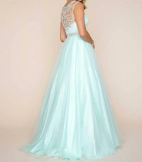 Mac Duggal - SCOOP NECK BEADED BALL GOWN