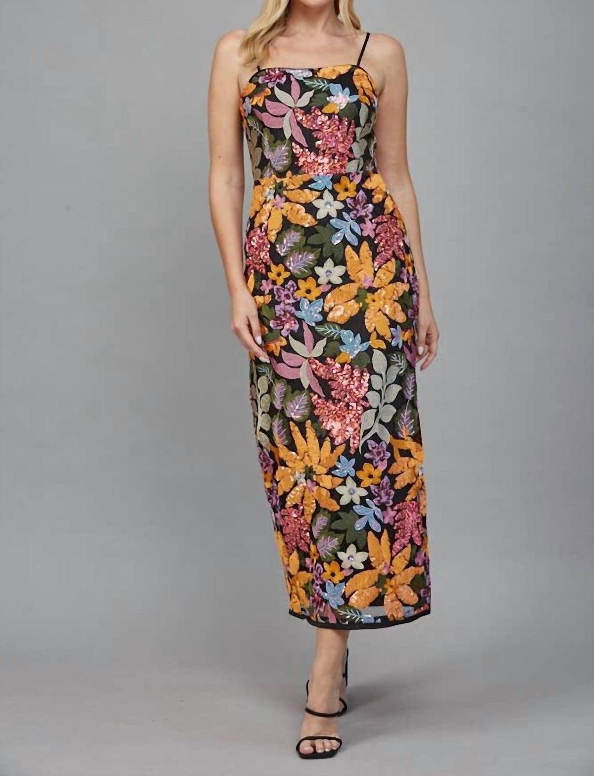 Fate - Women's Floral Sequin Midi Dress