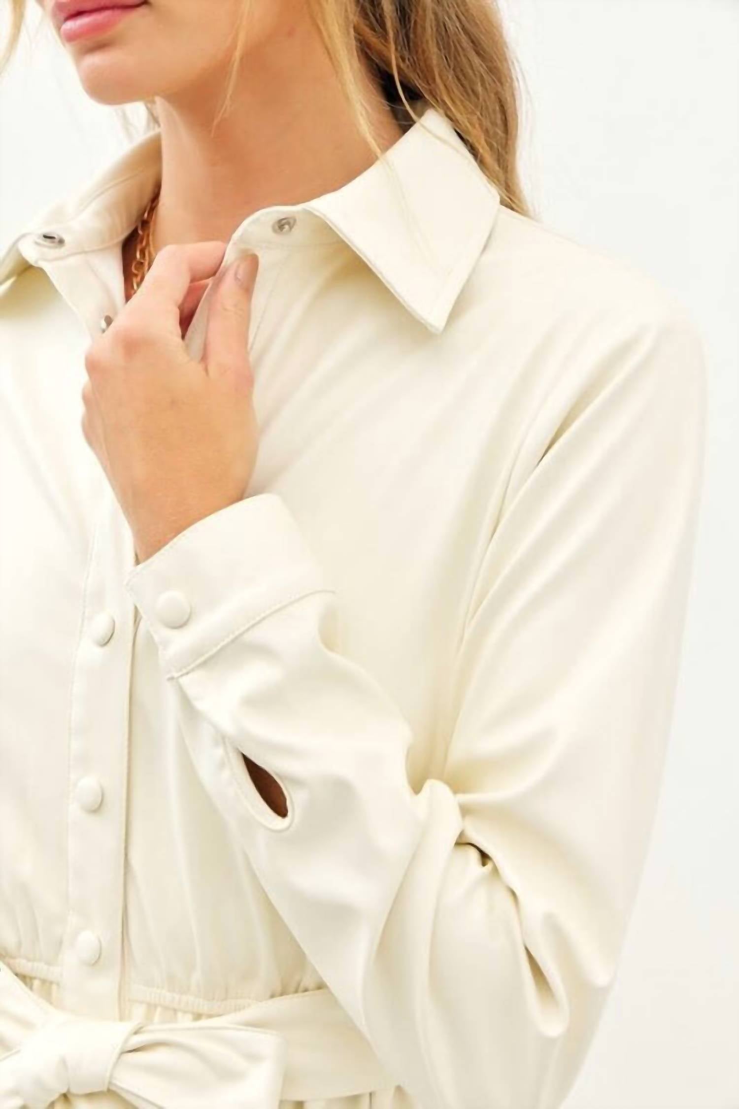 Item Ditto - Andrea Pleather Button Up Dress