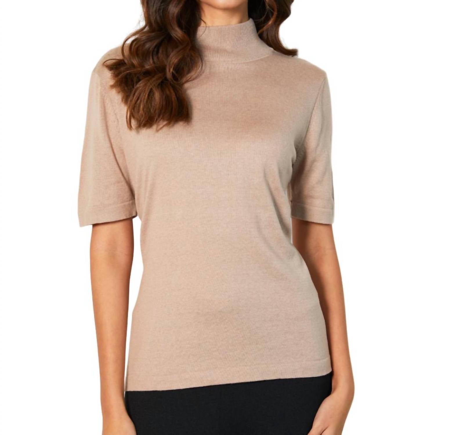 Short Sleeve Mock Neck Top