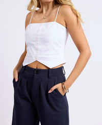 Sage The Label - Rowena Sleeveless Buttoned Fitted Crop Top