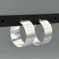 Something Silver - Women's Wide French Lock Hoops Earrings