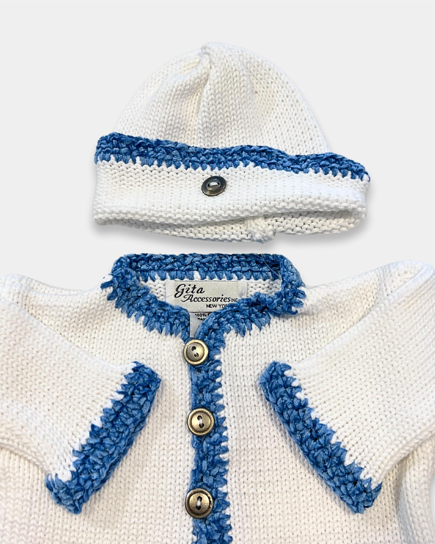 Gita - Boy's 2pc Cotton Sweater With Chenille Trim