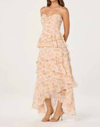 Astr - Coline Ruffle Chiffon Maxi Dress
