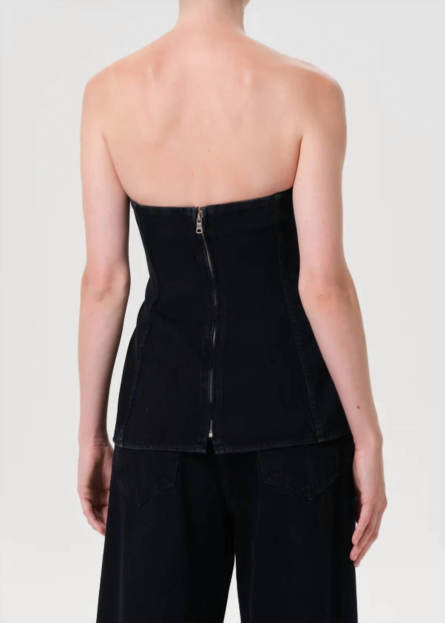 Agolde - Lara Sleeveless Denim Corset Top