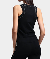 Minnie Rose - Viscose Western Embellished Tank Top