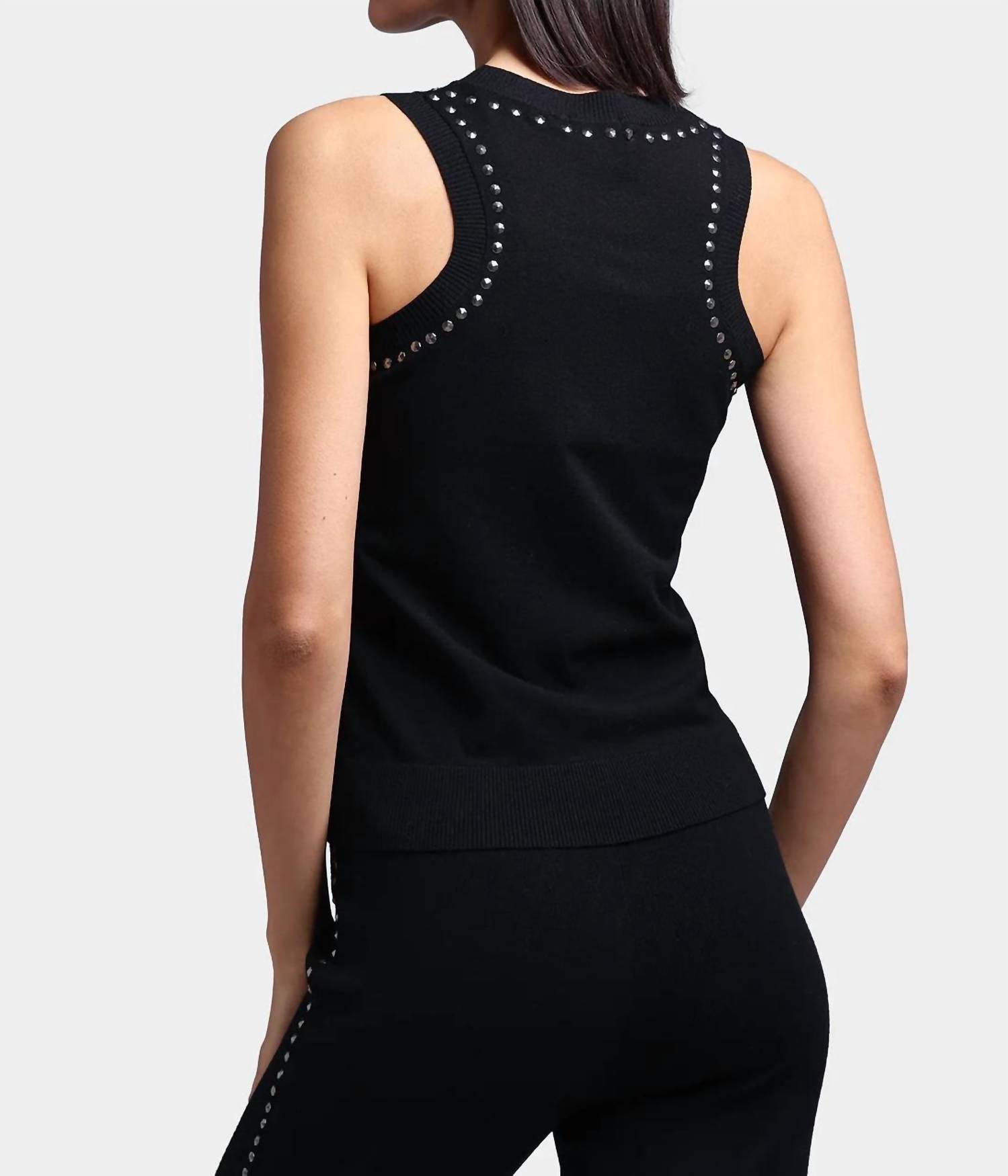 Minnie Rose - Viscose Western Embellished Tank Top
