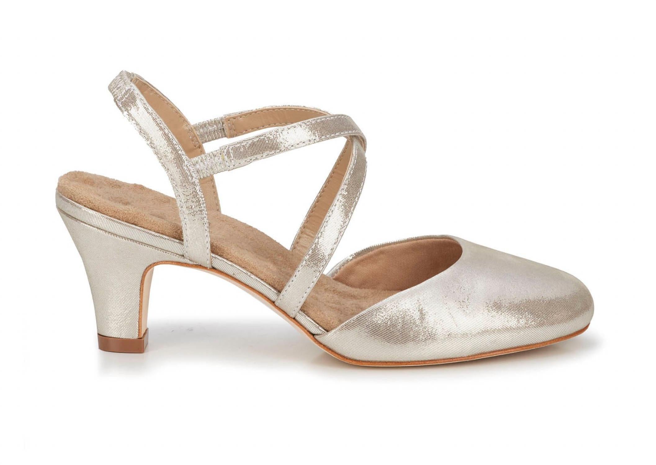 DREW Women's Rog Caliente Comfort Pump Heels in silver glitter - women's heels