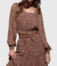 Blu Pepper - Lennox Floral Square Neck Crop Top