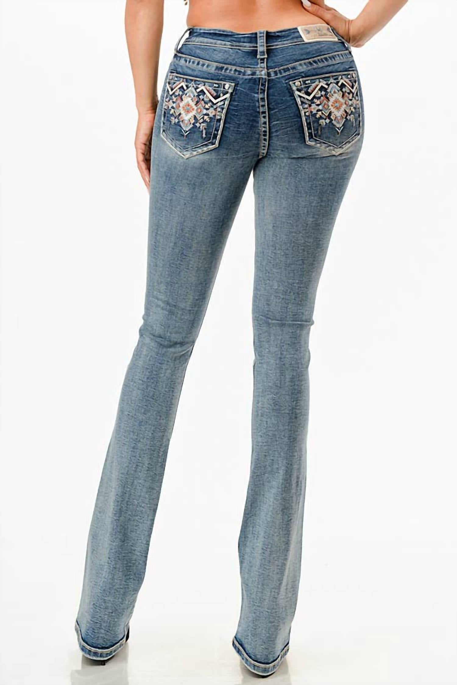 Grace In La - Modify Mid-rise Boot Cut Jeans