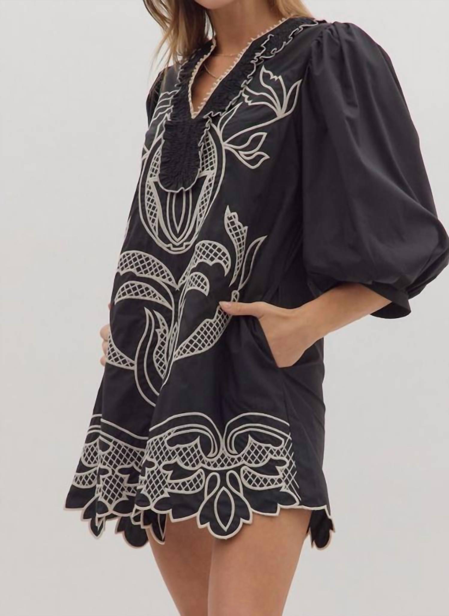 Entro - Puff Half Sleeve Mini Dress