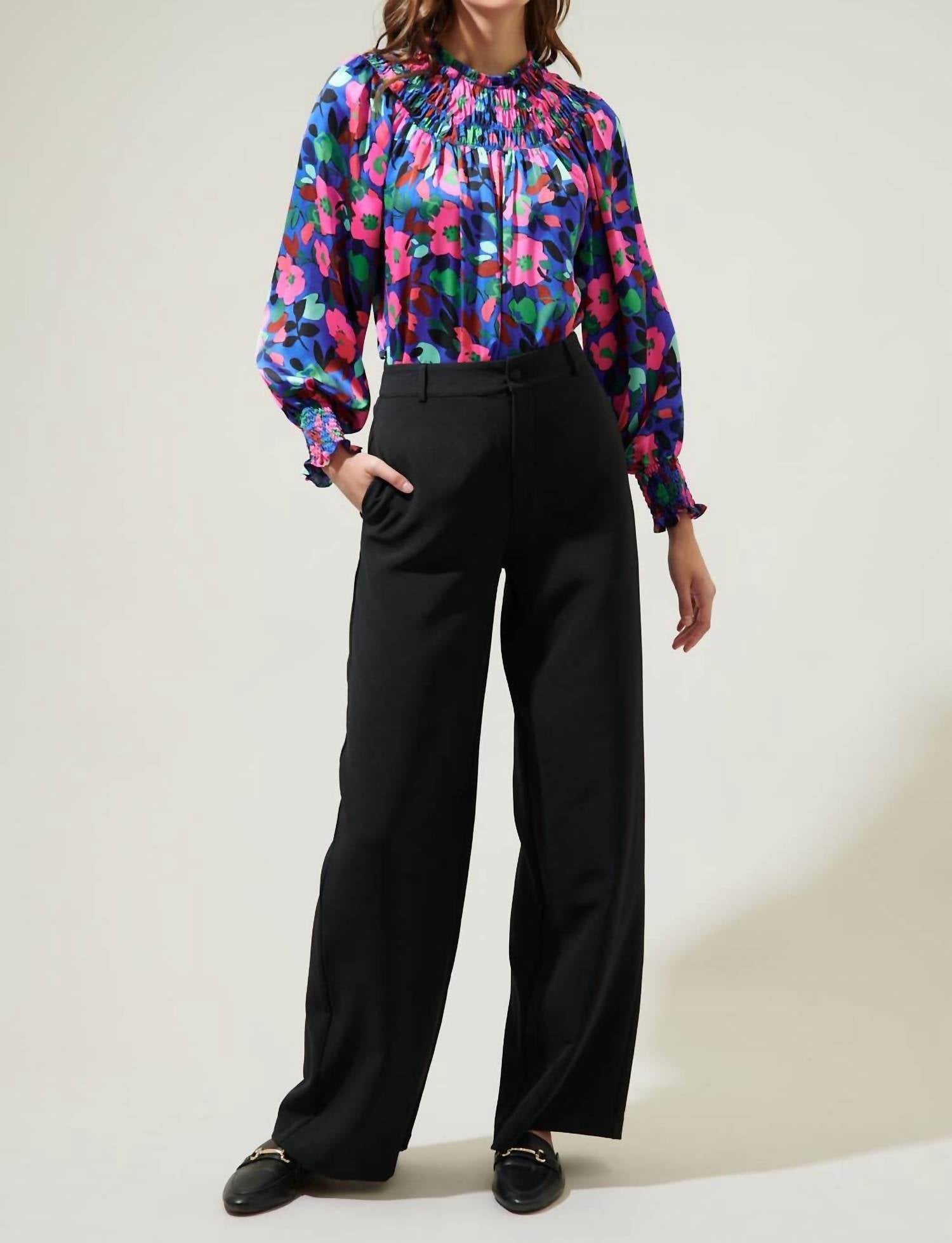 Sugarlips - Vivi Bonsoir Smocked Raglan Sleeve Blouse