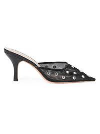 Loeffler Randall Women's Paloma Embellished Mesh Mules in black - women's shoe
