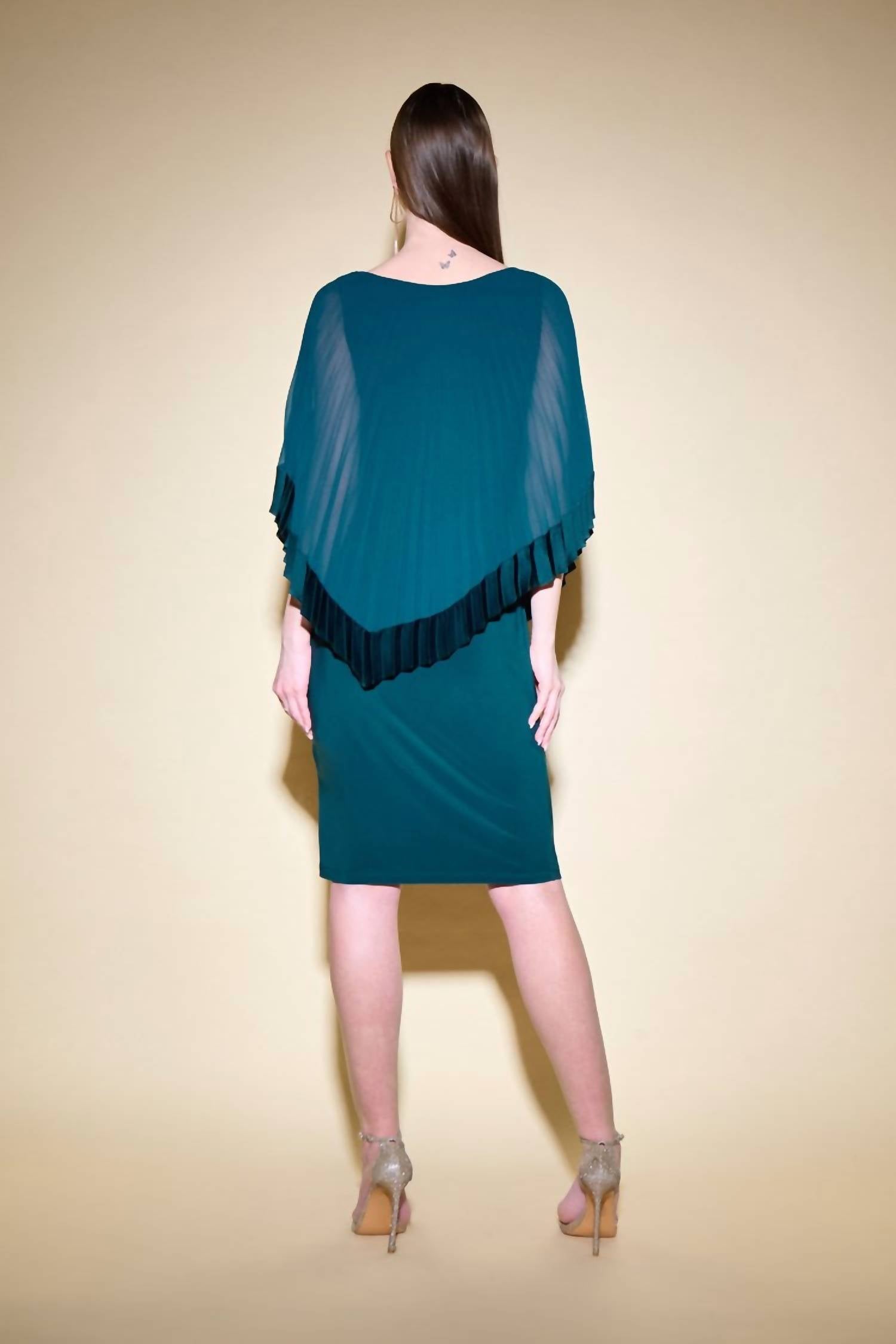 Joseph Ribkoff - Knee-length Pleated Sheath Dress