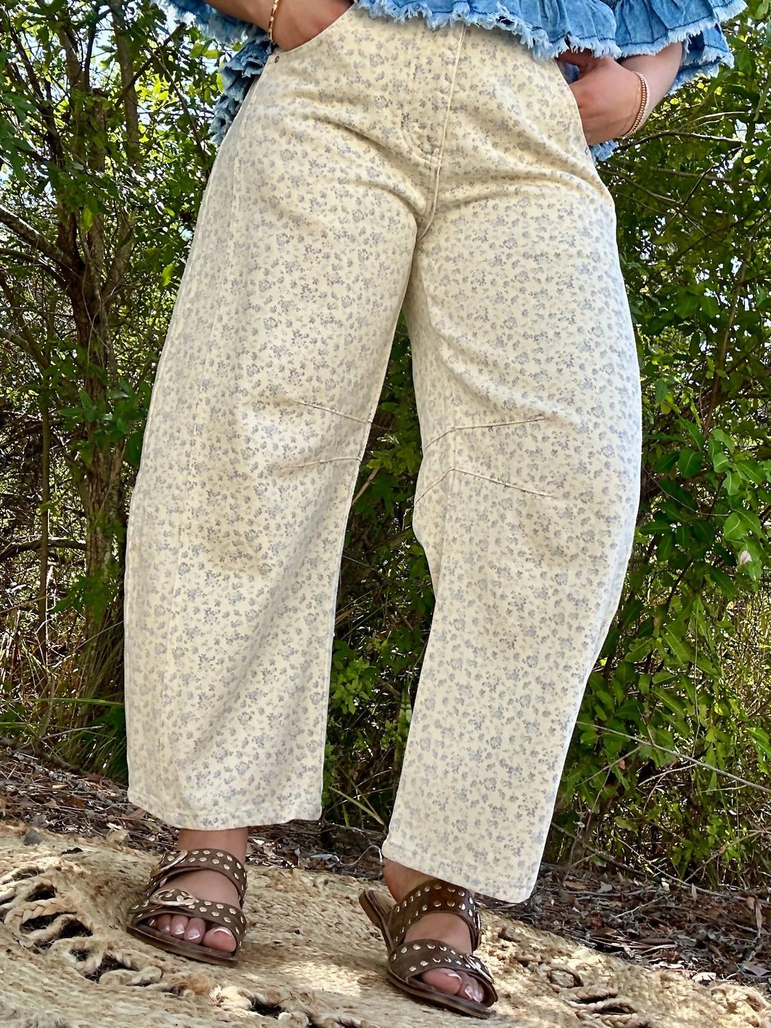 Stitch & Co. - Floral Gypsy Fit Button Fly Pant