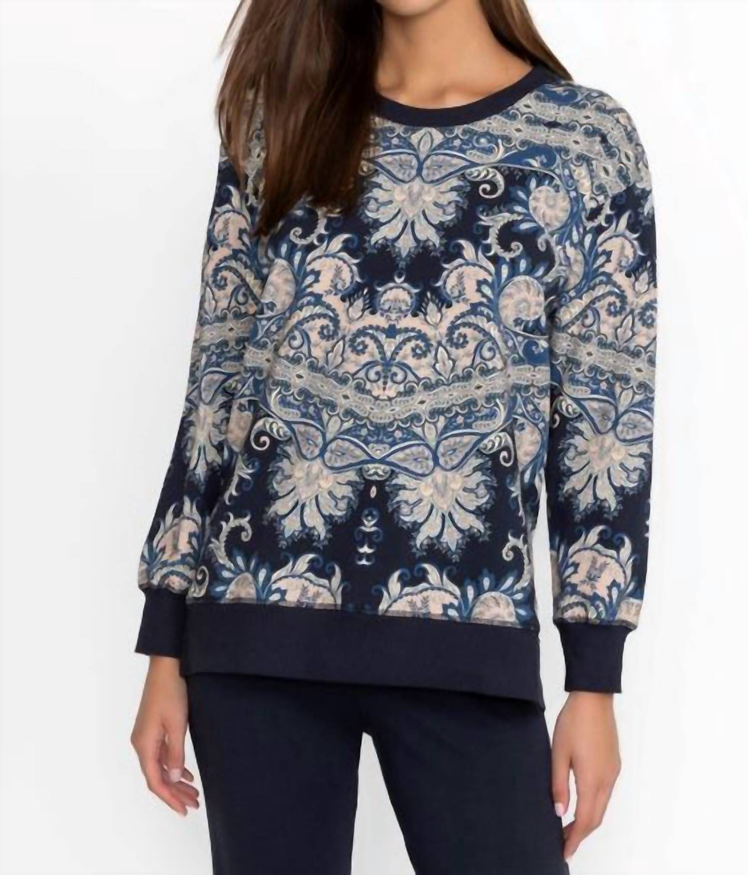 Johnny Was - HIGH LOW CREW NECK SWEATSHIRT