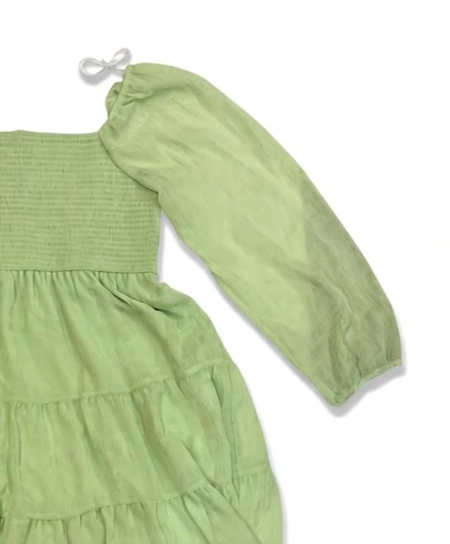 Rewind Women's Babydoll Top in green - women's blouse - detail view