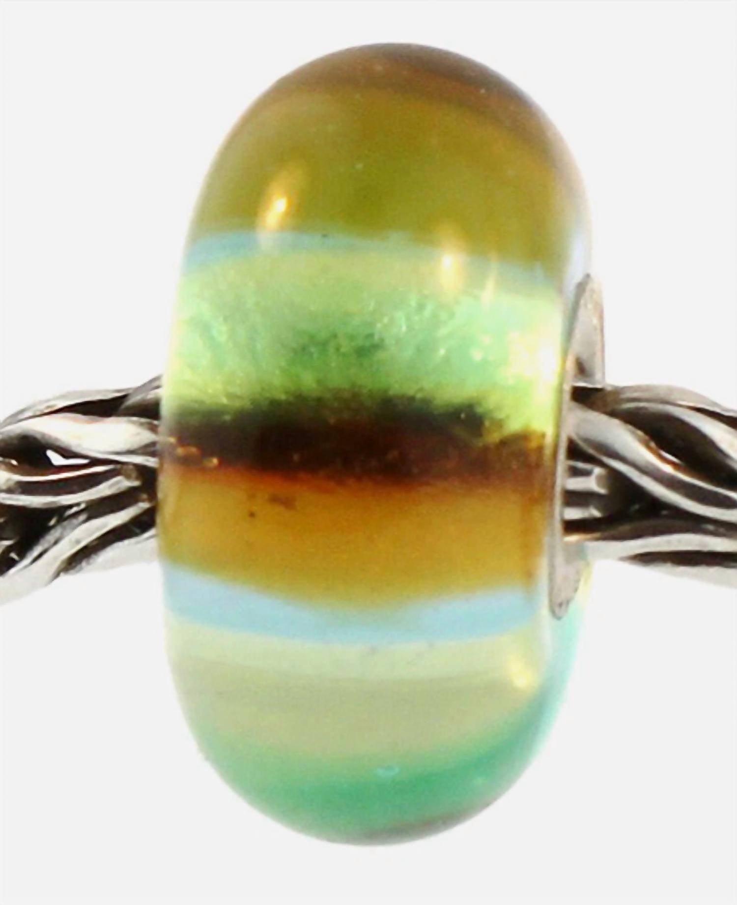 Trollbeads Women's Rainbow Glass Bead Charm in green multi - women's jewelry