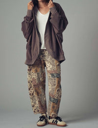 Urban Daizy - Washed Waffle Knit Hooded Cardigan