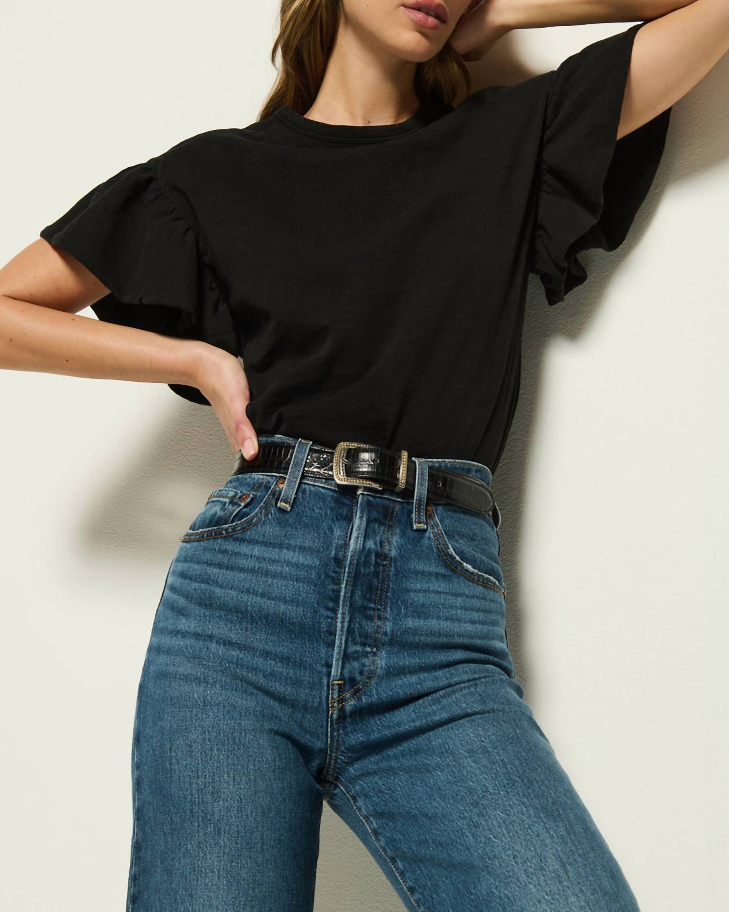 Nation Ltd - Camille Ruffle Sleeve Top