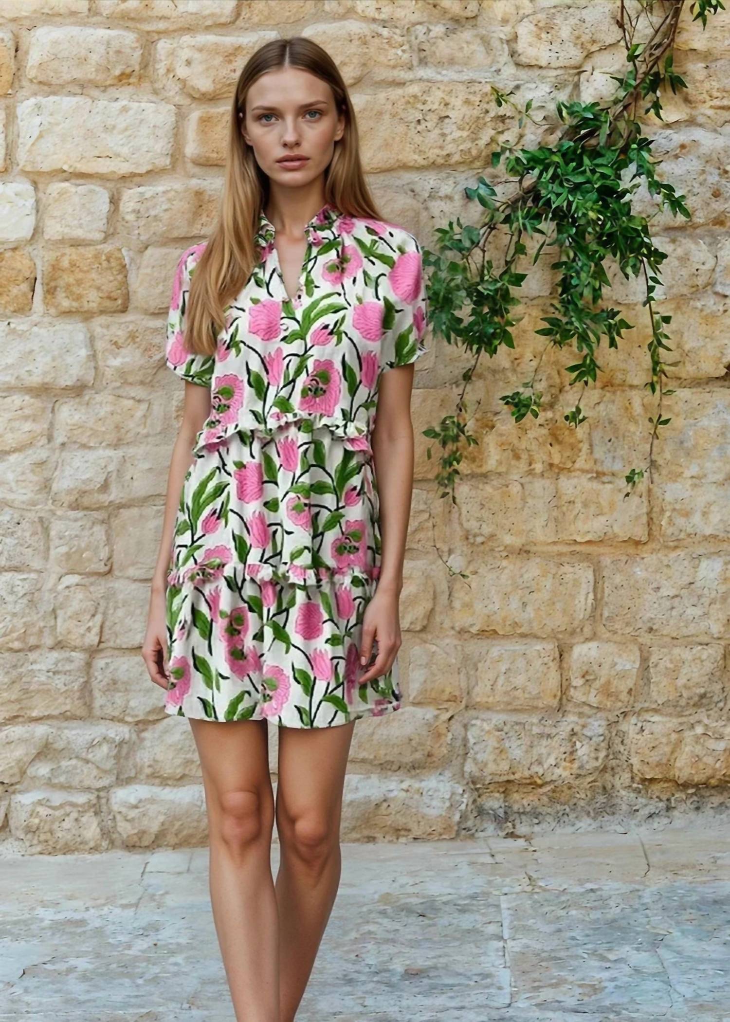 Kai Seaside Mini Dress in floral - women's dress - alternate view