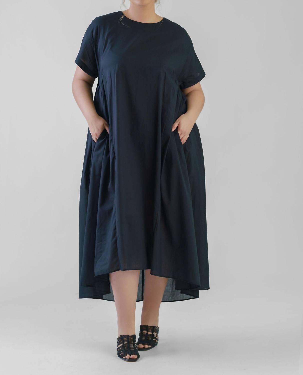 Mat Fashion - Black Cotton Shirt Dress