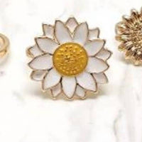 My Girl In La - Women's Sunny Daisy 3-piece Ring Set