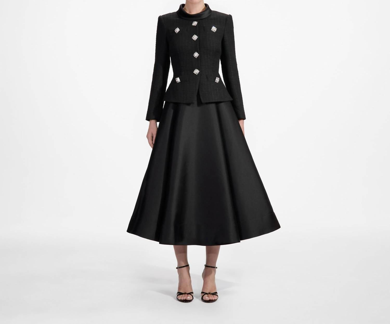 Self-Portrait - Boucle Taffeta Midi Dress