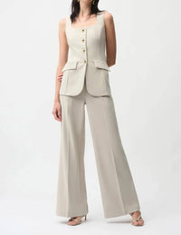 Joseph Ribkoff - Lux Twill Wide Pantsuit-style Jumpsuit