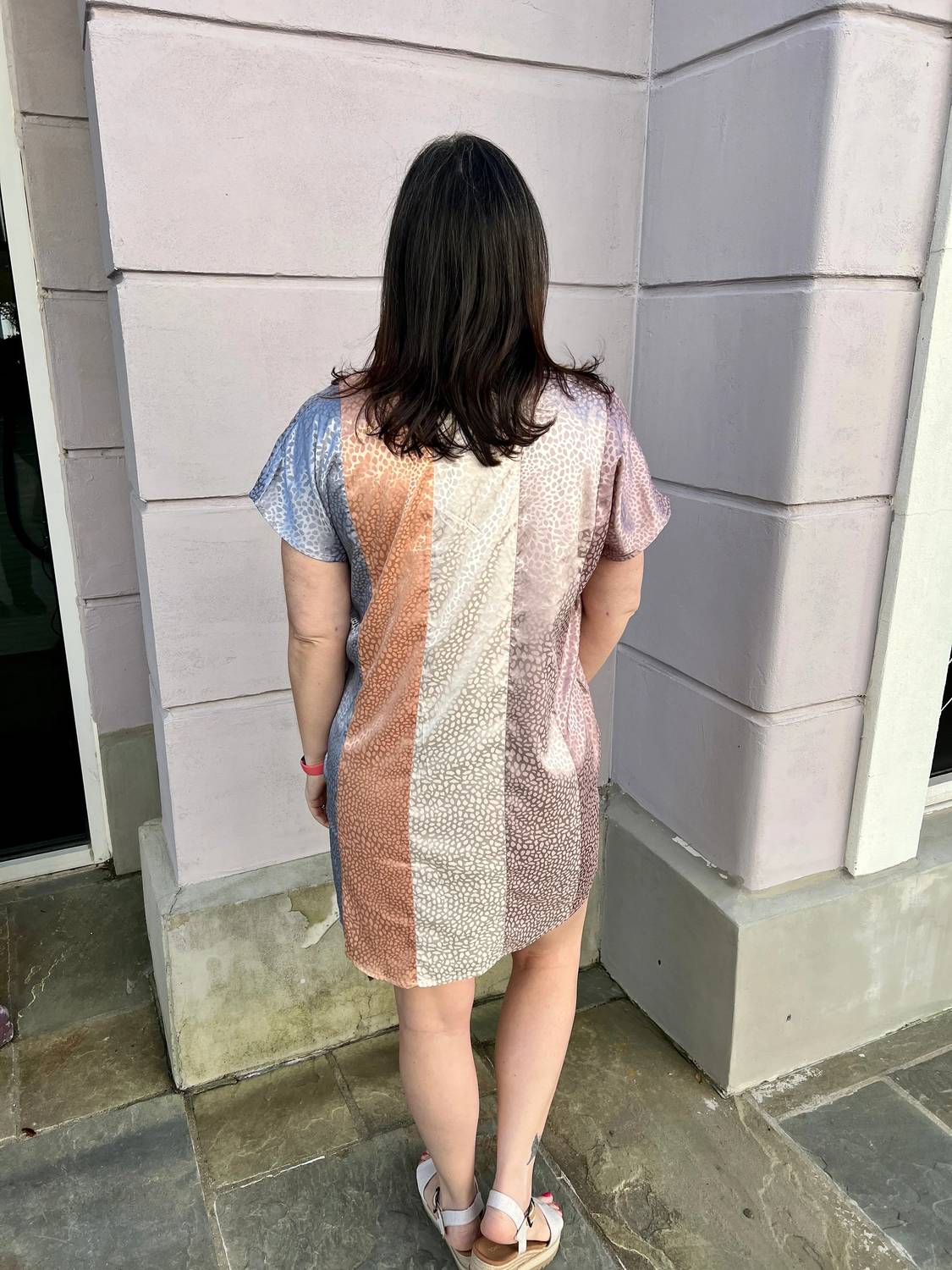 Entro - LEOPARD PRINT VNECK DRESS
