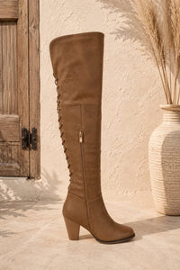 Surelymine - Women's Convertible Lace-up Knee-high And Thigh-high Boots