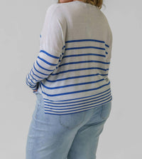 Estheme - Navy Stripe Cardigan - Plus