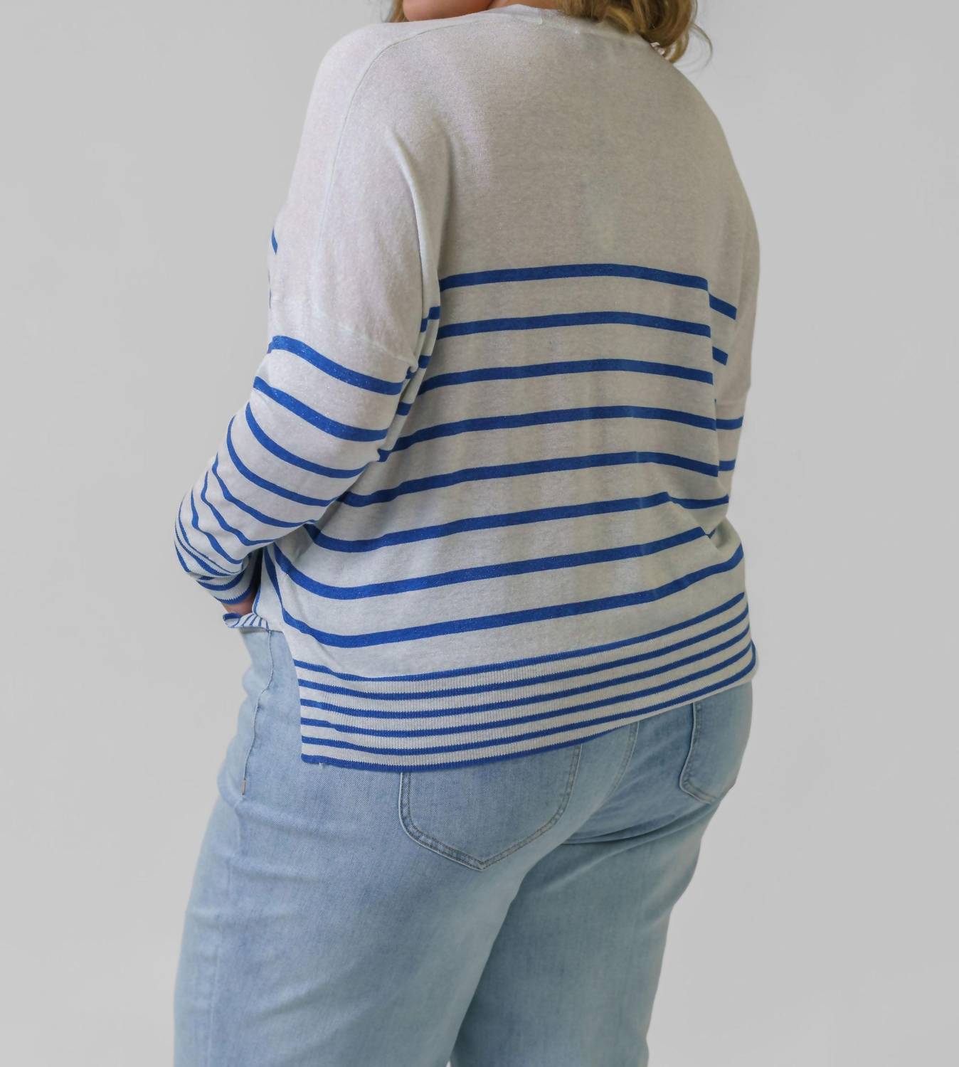 Estheme - Navy Stripe Cardigan - Plus