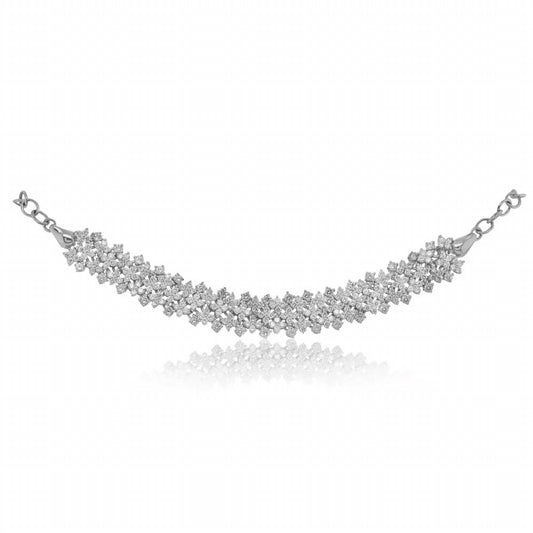 Diana M Jewels - 3.00 Cts Diamond Cluster Bar Link Bracelet