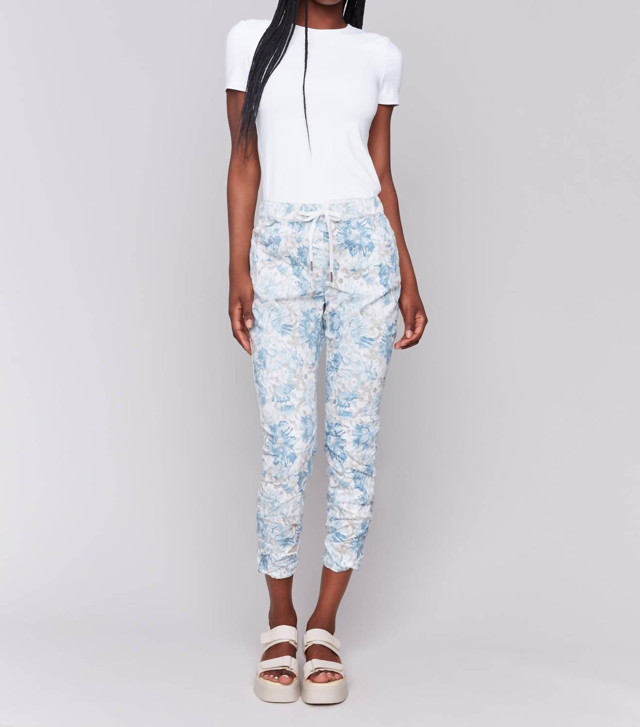 Charlie B - Printed Crinkle Jogger Pants