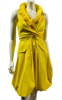 Samuel Dong - Women's Triple Wired Collar Cross Tie Bubble Dress
