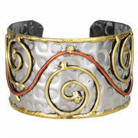 Zad - Women's Mixed Metal Hammered Cuff Bracelet