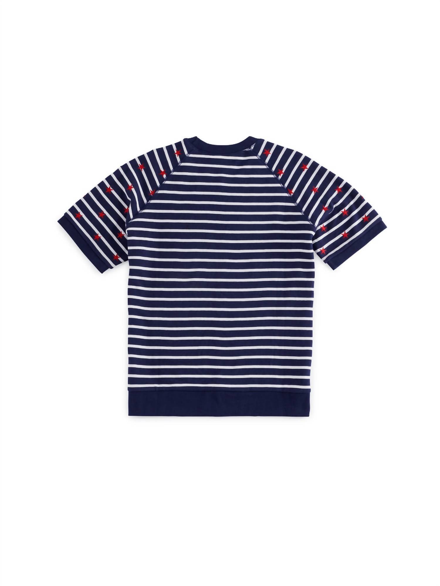 Shiraleah - Stripes Lightweight Short Sleeve Sweatshirt