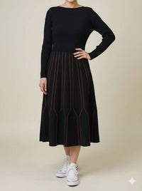 Kathie K - Textured Midi Knit Dress