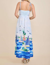 Main Strip - Coastal Sailboat Midi Dress