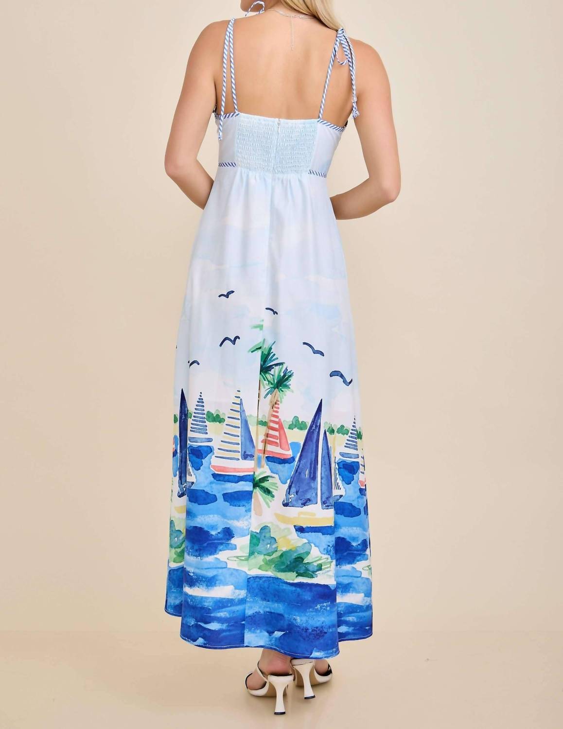 Main Strip - Coastal Sailboat Midi Dress