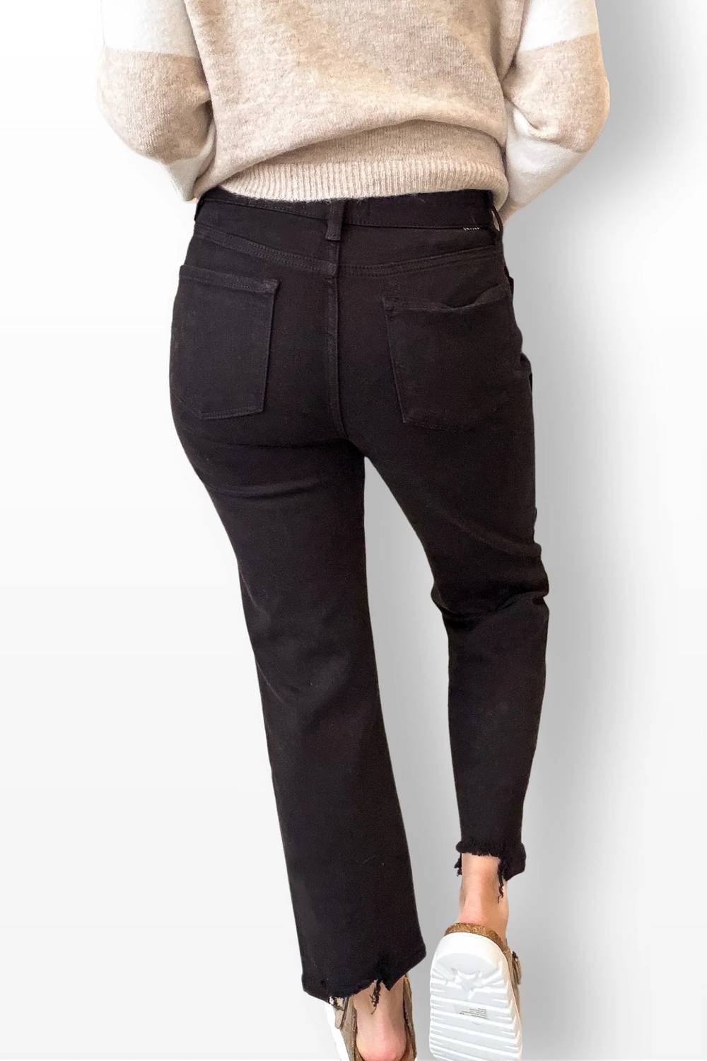 Risen - Tummy Control High Rise Cropped Straight Jeans