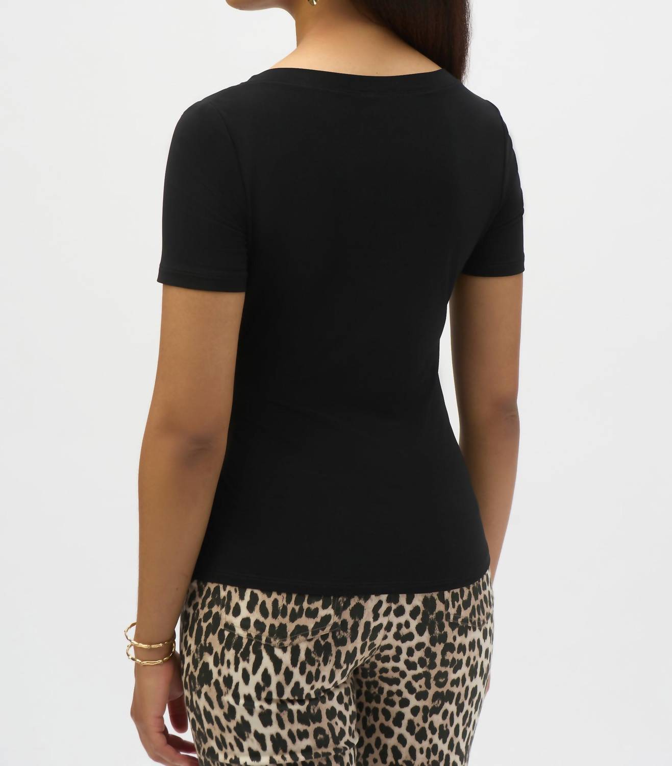 Joseph Ribkoff - Silky Knit Fitted Top With Buckle Detail