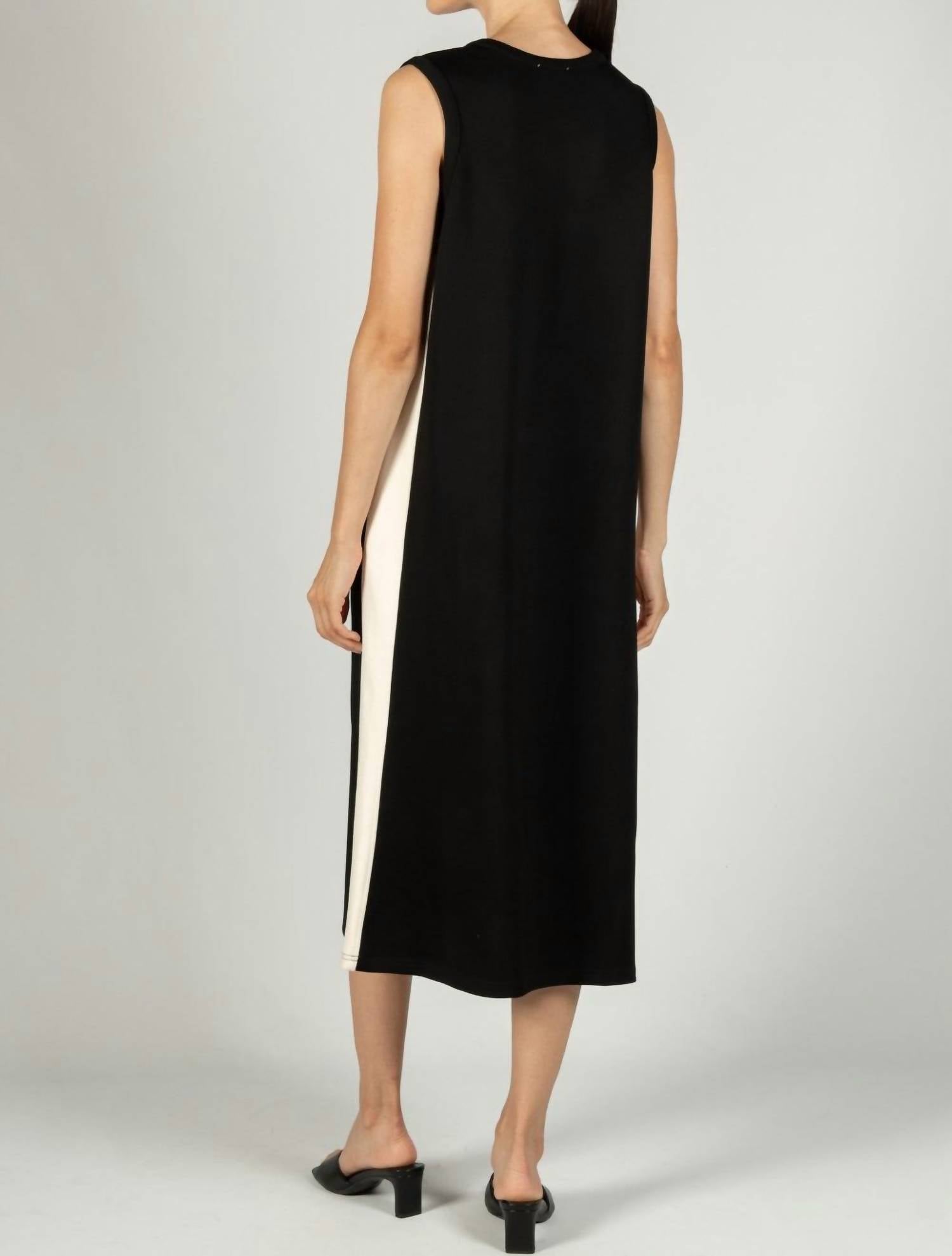 Before You Collection Scuba Sleeveless Midi Dress in black - women's dress - view 4