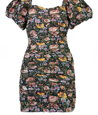RHODE Suzette Puff Sleeve Min Dress in blossoming canopy - women's dress - alternate view