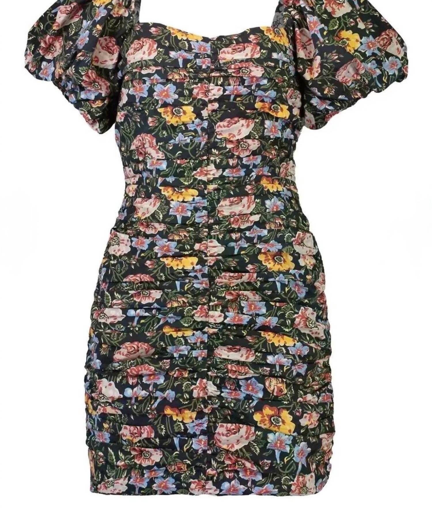 RHODE Suzette Puff Sleeve Min Dress in blossoming canopy - women's dress - alternate view