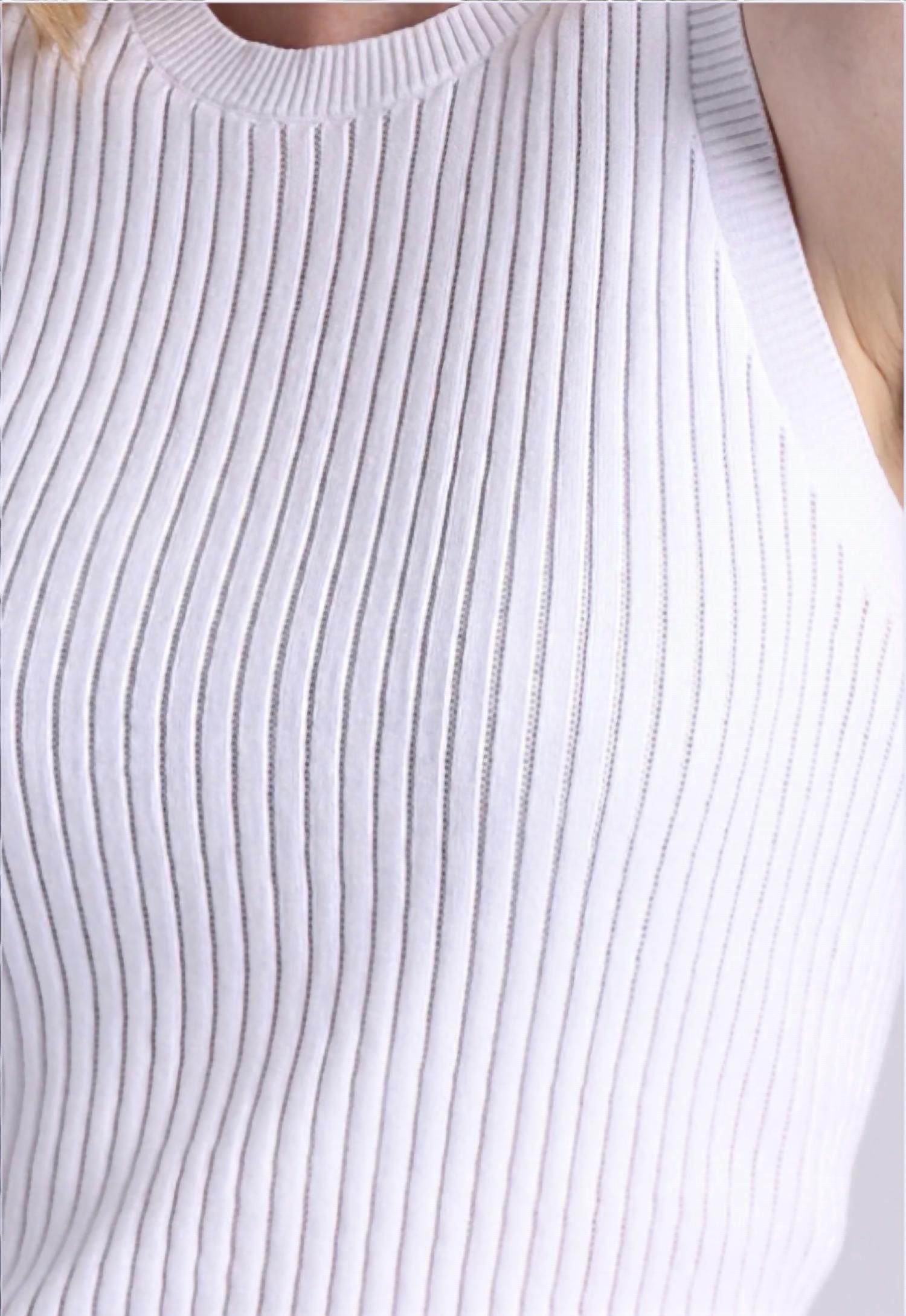 Minnie Rose - Viscose Ribbed Pointelle Tank