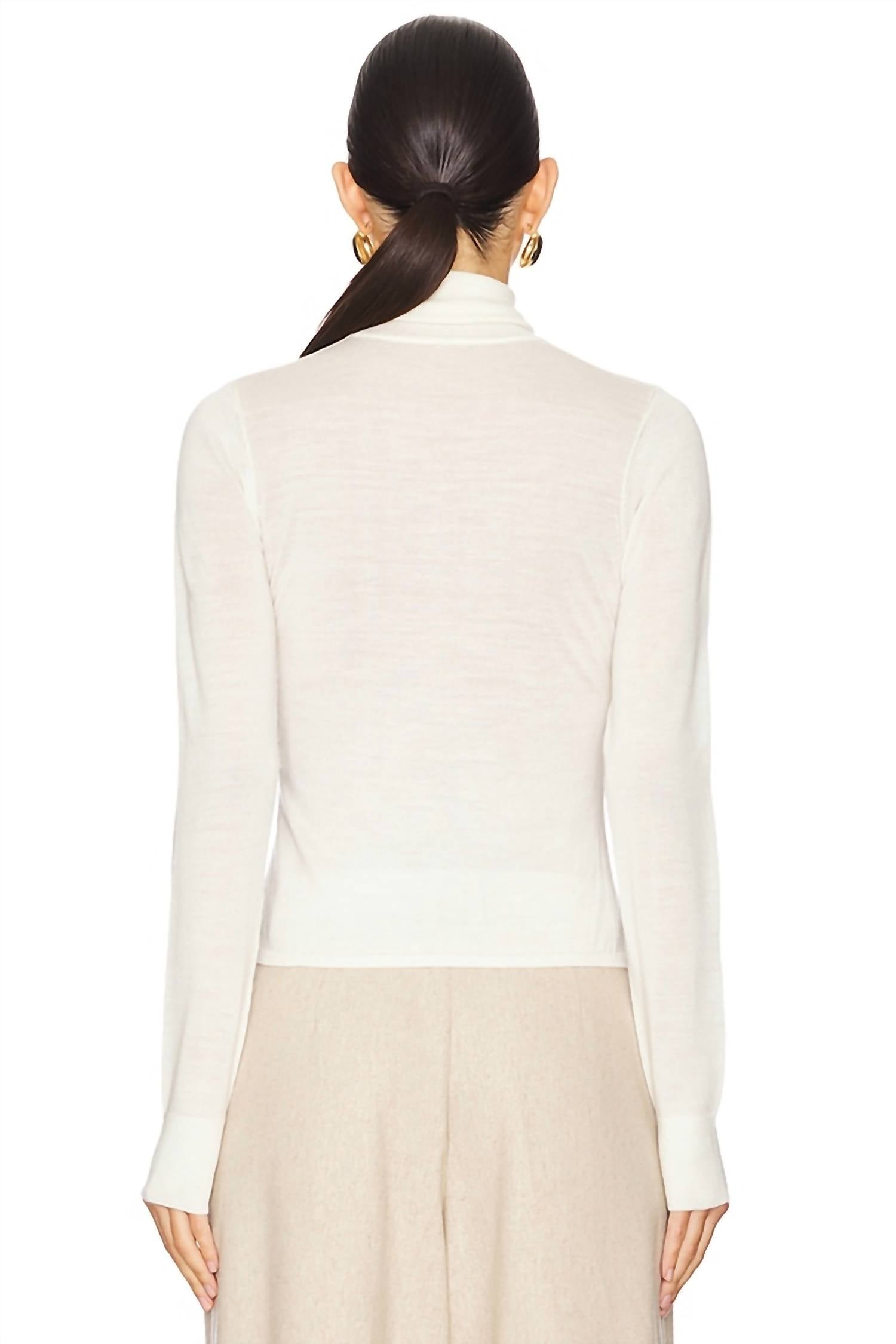 The Garment Bergen Turtleneck Blouse in cream - women's blouse - alternate view