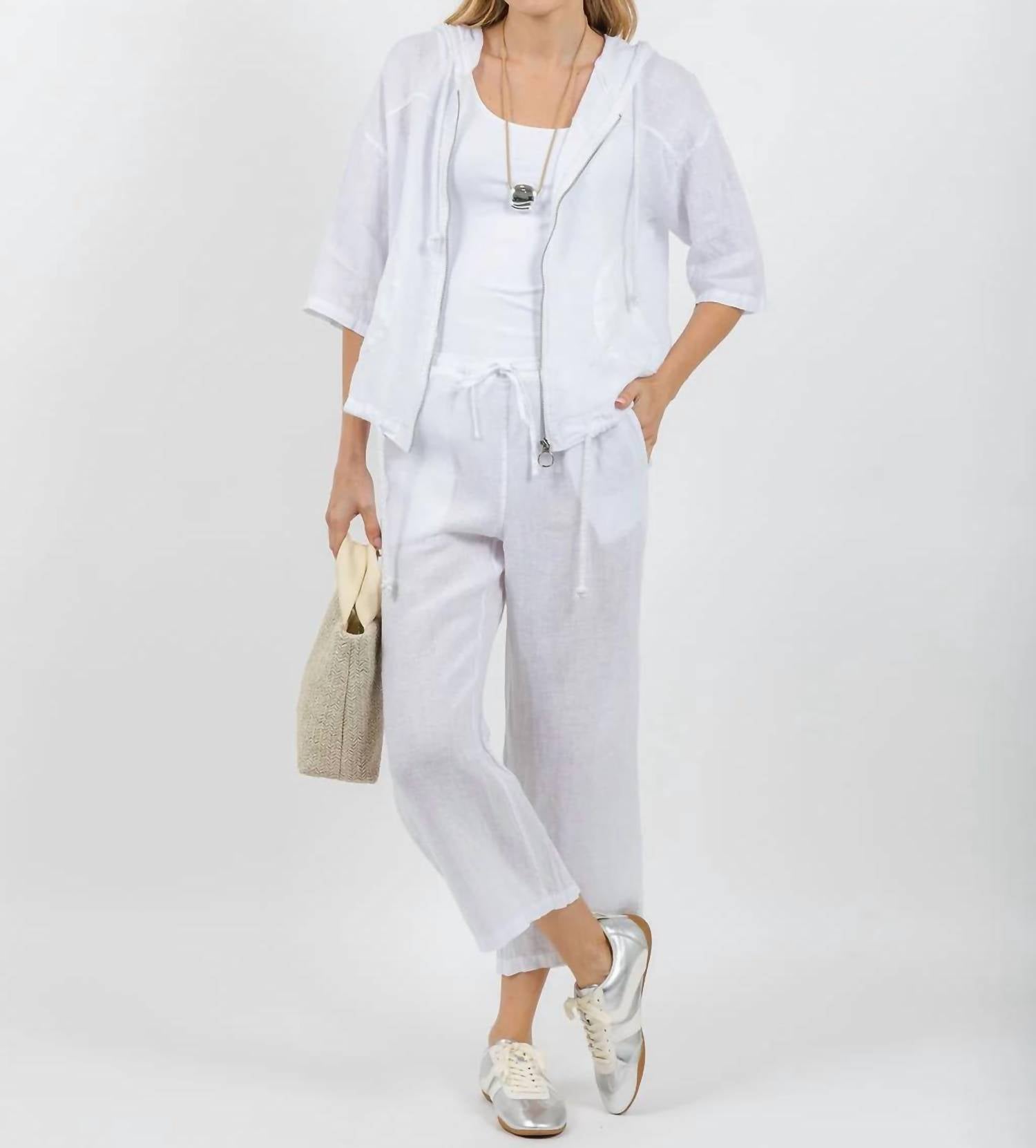 Elliott Lauren - Zip Front Linen Jacket
