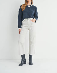 Just Black Denim - Nautical Wide Leg Jeans